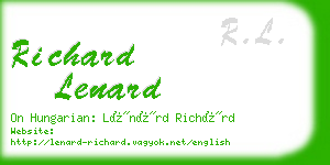 richard lenard business card